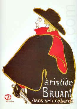Aristide Bruant dans son Cabaret,  Henri  Toulouse-Lautrec